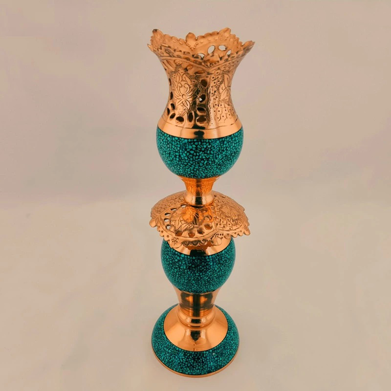 Picture of tattooed turquoise tulip candlestick