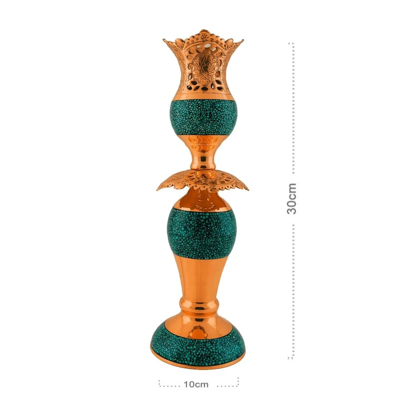 Picture of tattooed turquoise tulip candlestick